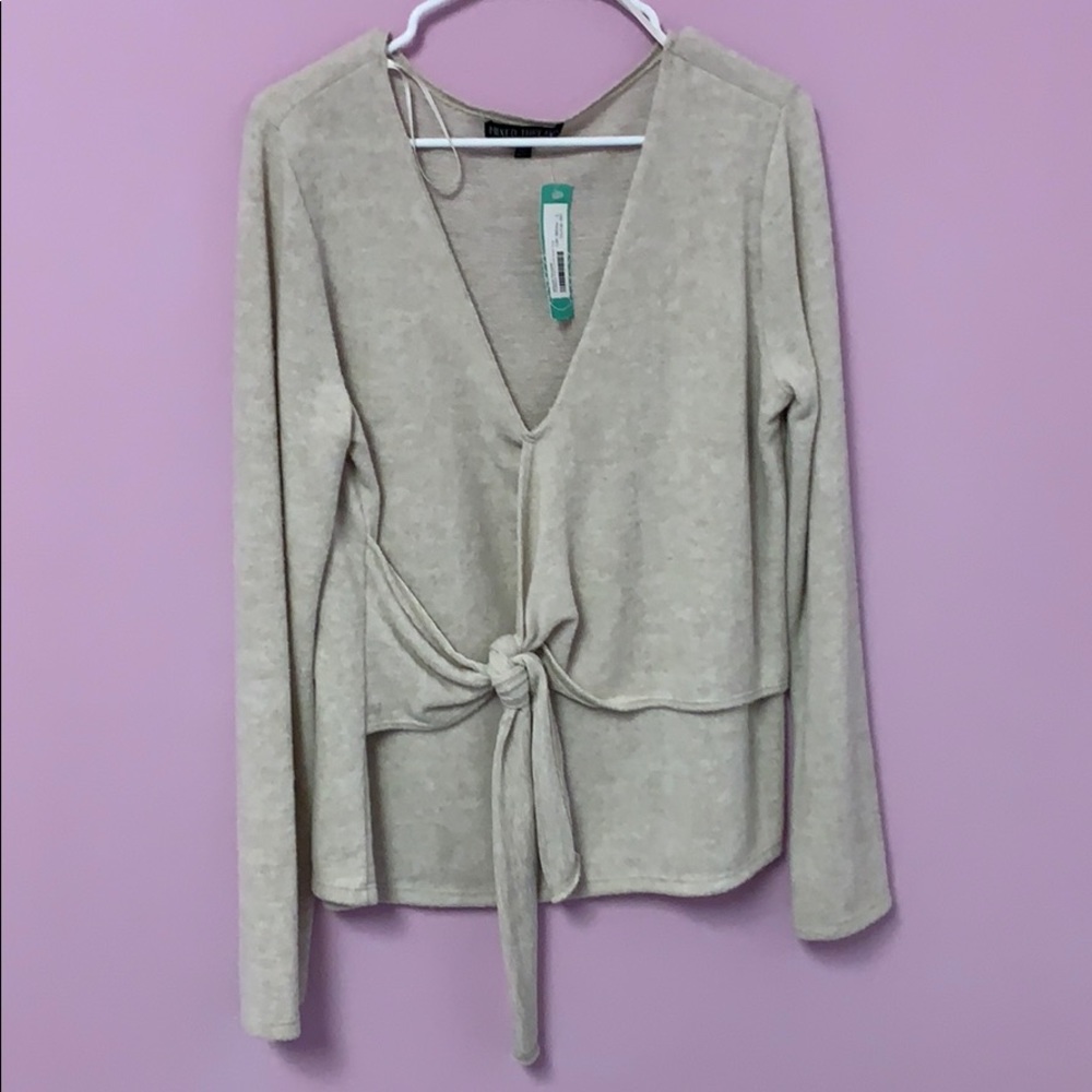 Tie front knit top